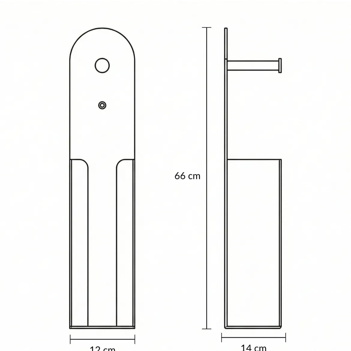 Stojak na papier toaletowy z uchwytem URVA, 66 cm