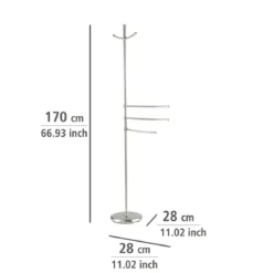 Stojak na ręczniki, ubrania ADIAMO - 3 ramiona, 2 wieszaki, WENKO
