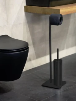 Stojak na szczotkę WC z uchwytem na papier 2w1 RECCO