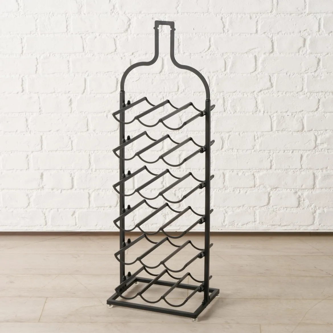 Stojak na wino metalowy w kształcie butelki BOTELLA, wys. 91 cm