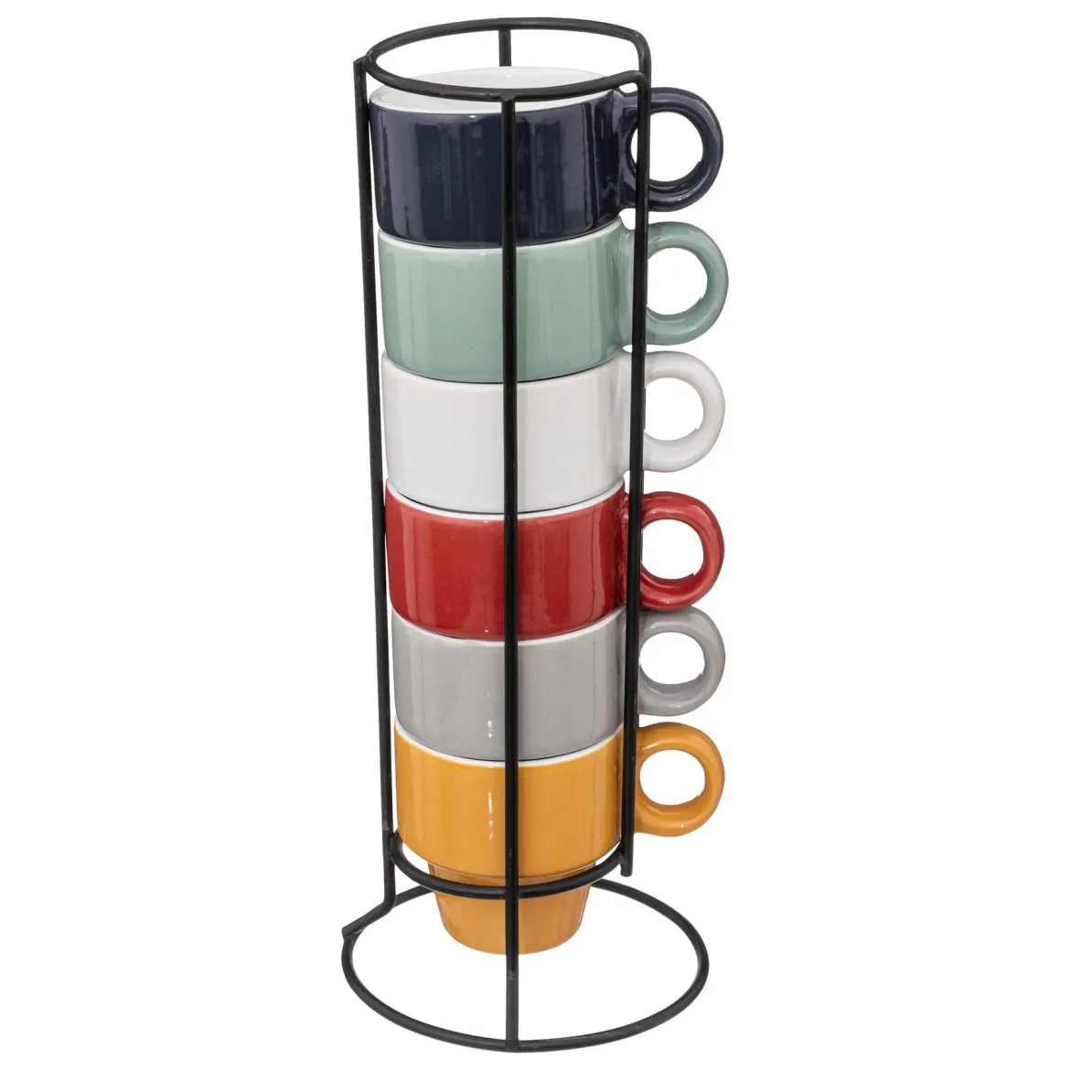 Stojak z 6 filiżankami COLORAMA, 64 ml
