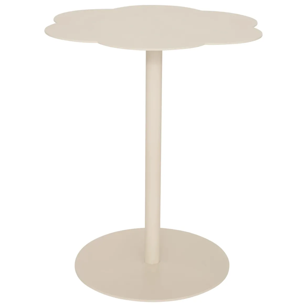 Stolik boczny FLORA Ø 43 cm, blat w kształcie kwiatu, metal