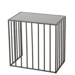 Stoliki do salonu metalowe JORIS, lustrzany blat, 2 sztuki