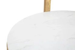Stolik kawowy z blatem z imitacji marmuru, Ø 40 cm