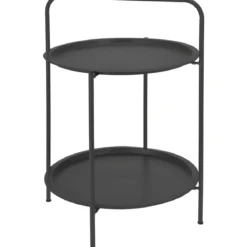 Stolik kawowy z uchwytem, 2 poziomy, Ø 50 cm