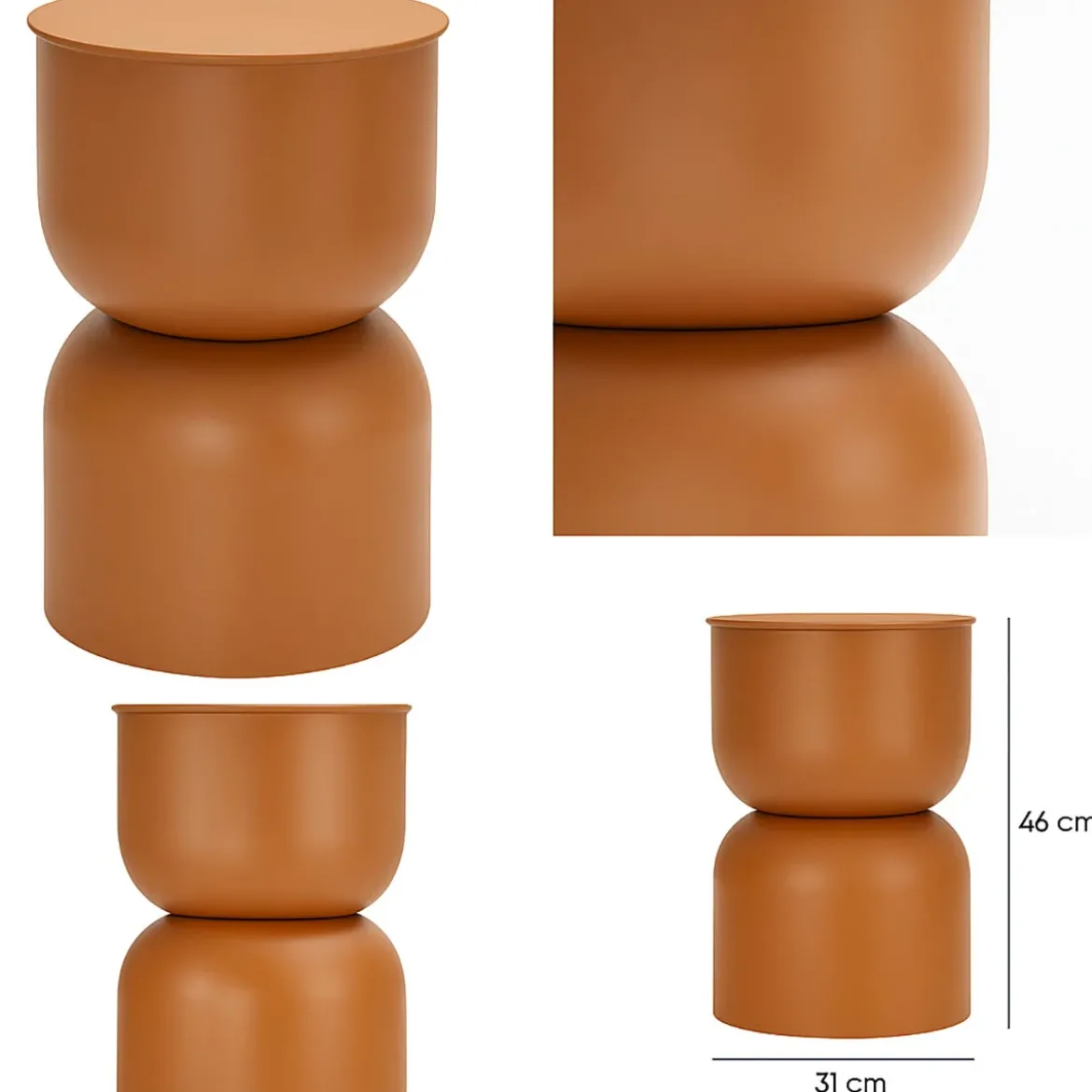 Stolik kolumna DISA, matowy, Ø 31 cm