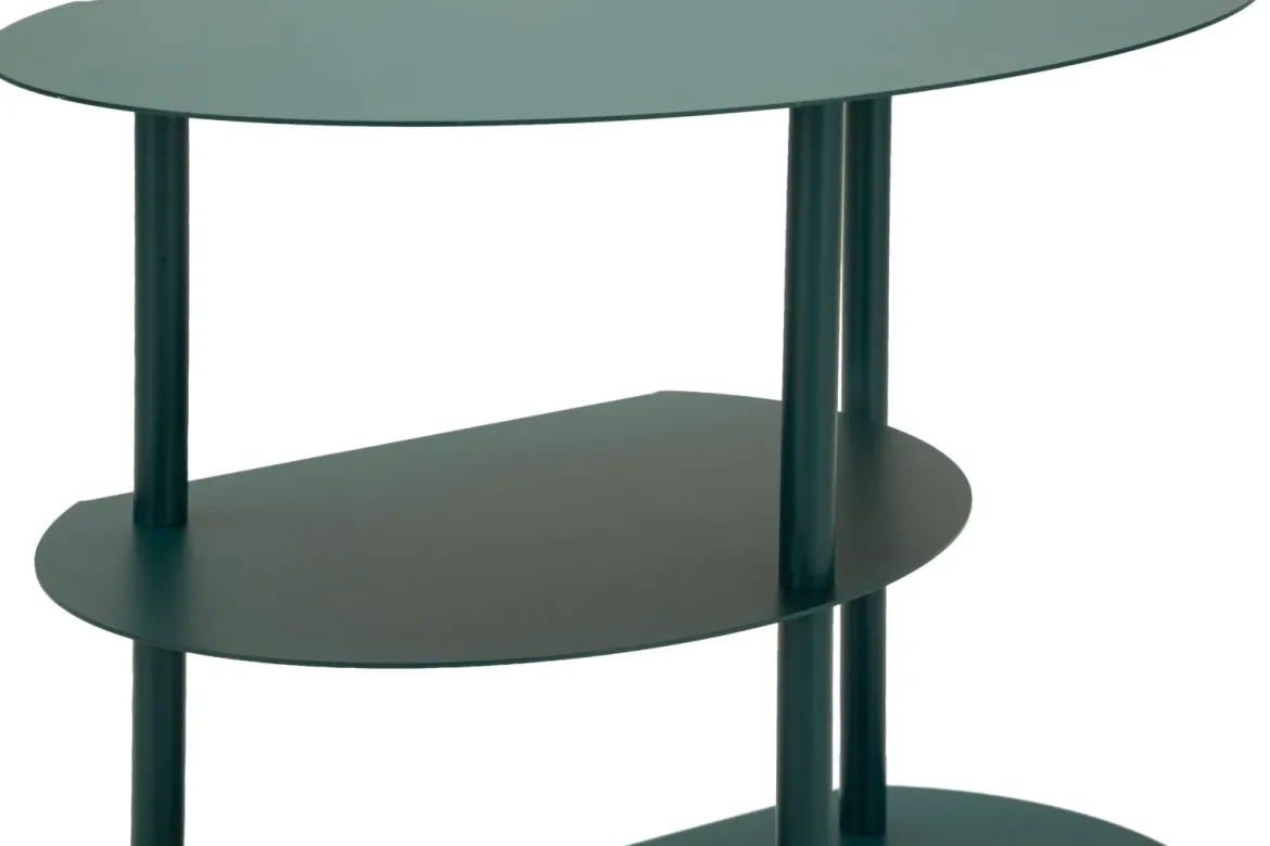 Stolik nocny SATURN, metalowy, morski, 49,5x27,5x49,5 cm