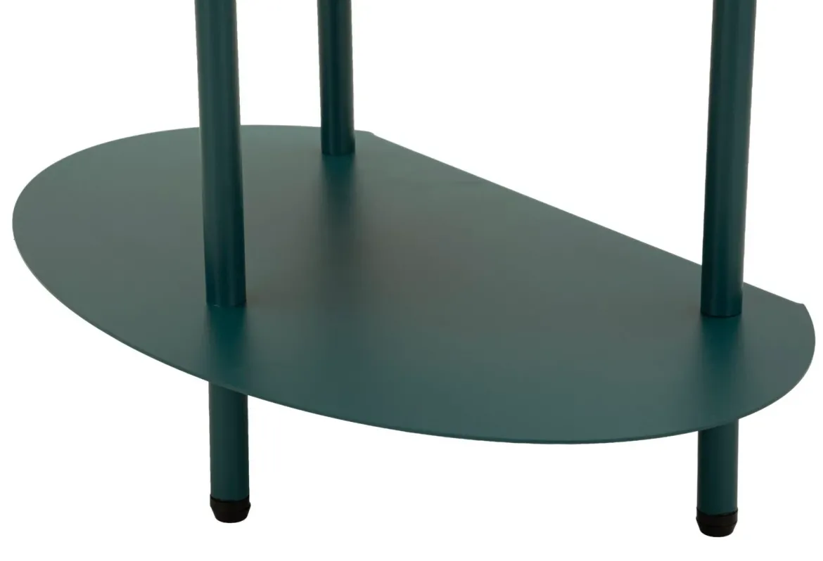 Stolik nocny SATURN, metalowy, morski, 49,5x27,5x49,5 cm