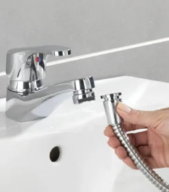 Słuchawka prysznicowa do baterii umywalkowej, przenośny gadżet ze stali nierdzewnej - wąż 150 cm, WENKO