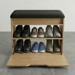 Szafka na buty z siedziskiem i schowkiem VIRA, 60 x 50 x 35 cm