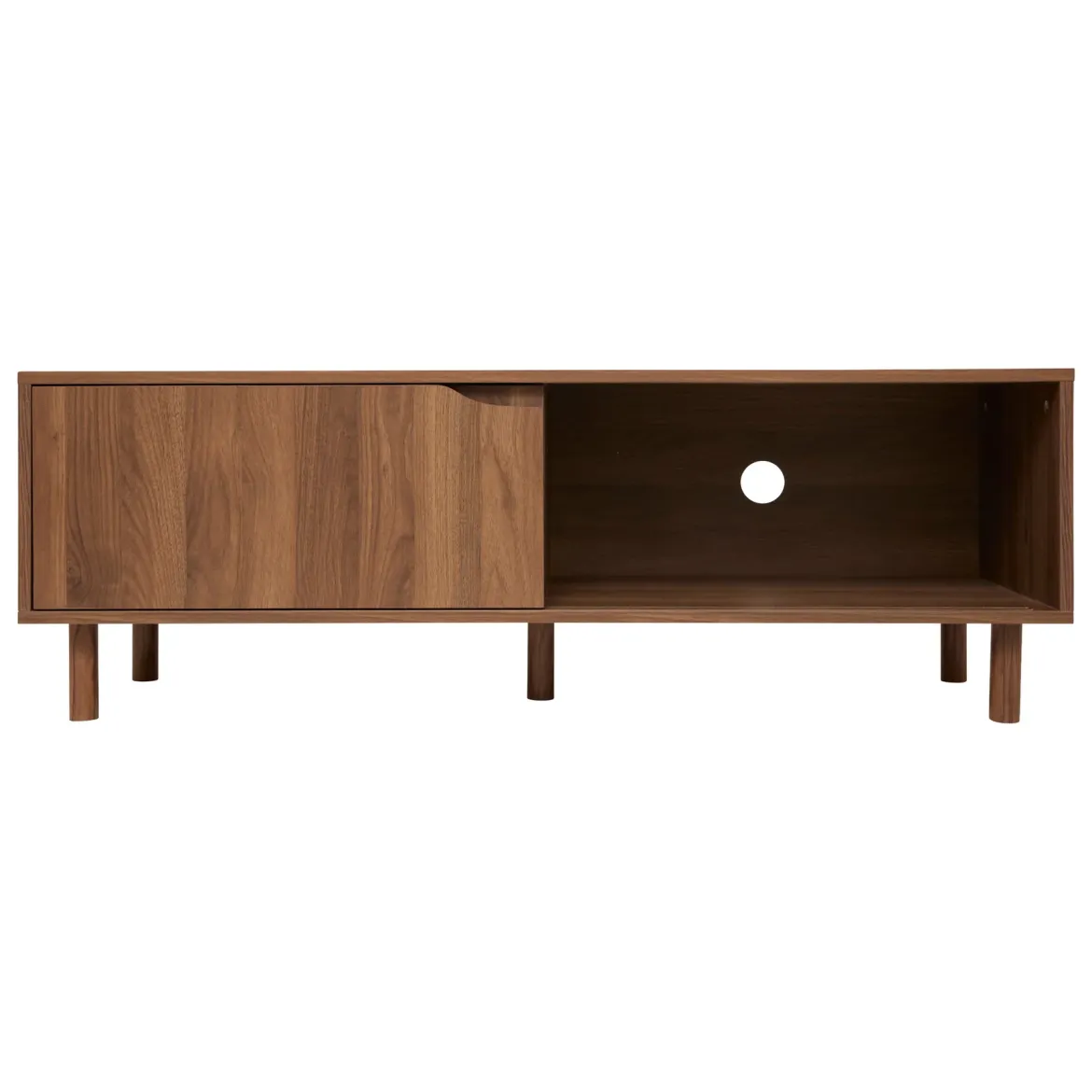 Szafka pod telewizor SLIDY, kolor ciemnego drewna, 120 x 40 x 42 cm
