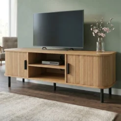 Szafka rtv ryflowana SCAVA, 140 x 40 x 46 cm