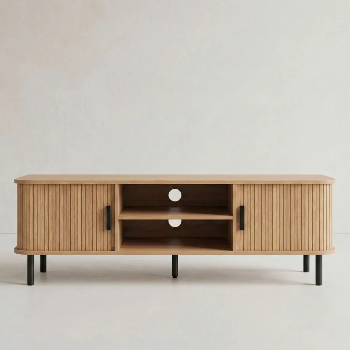 Szafka rtv ryflowana SCAVA, 140 x 40 x 46 cm