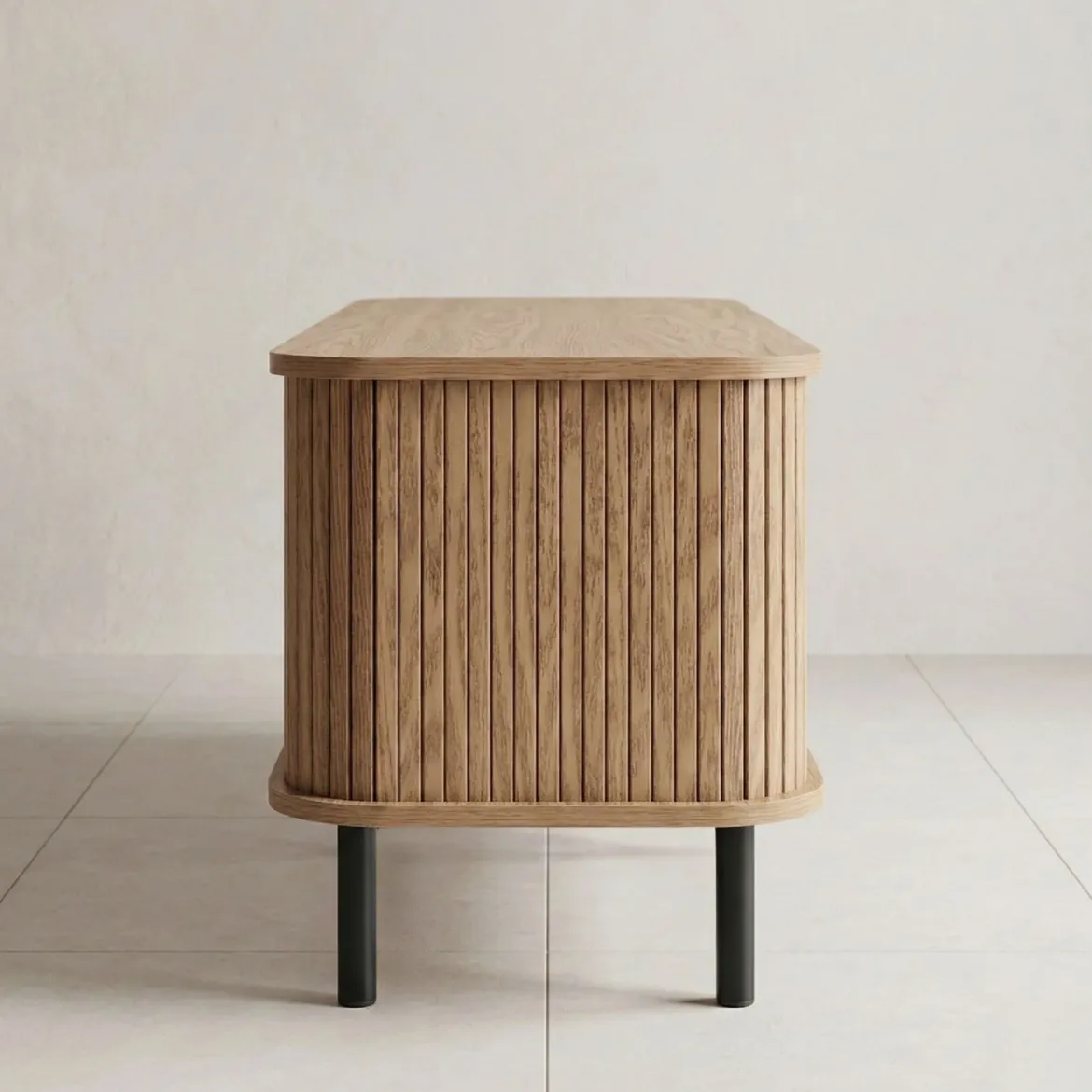 Szafka rtv ryflowana SCAVA, 140 x 40 x 46 cm