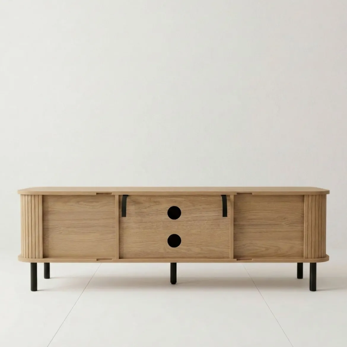 Szafka rtv ryflowana SCAVA, 140 x 40 x 46 cm