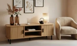 Szafka rtv ryflowana SCAVA, 140 x 40 x 46 cm
