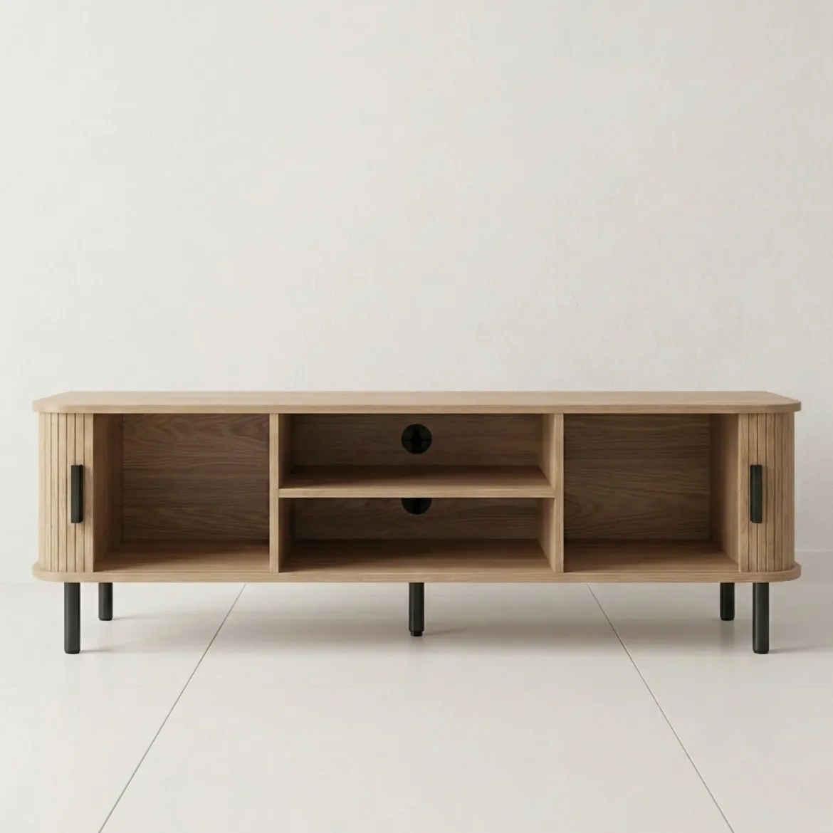 Szafka rtv ryflowana SCAVA, 140 x 40 x 46 cm