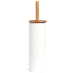 Szczotka WC z metalu i bambusa, Ø 10 cm