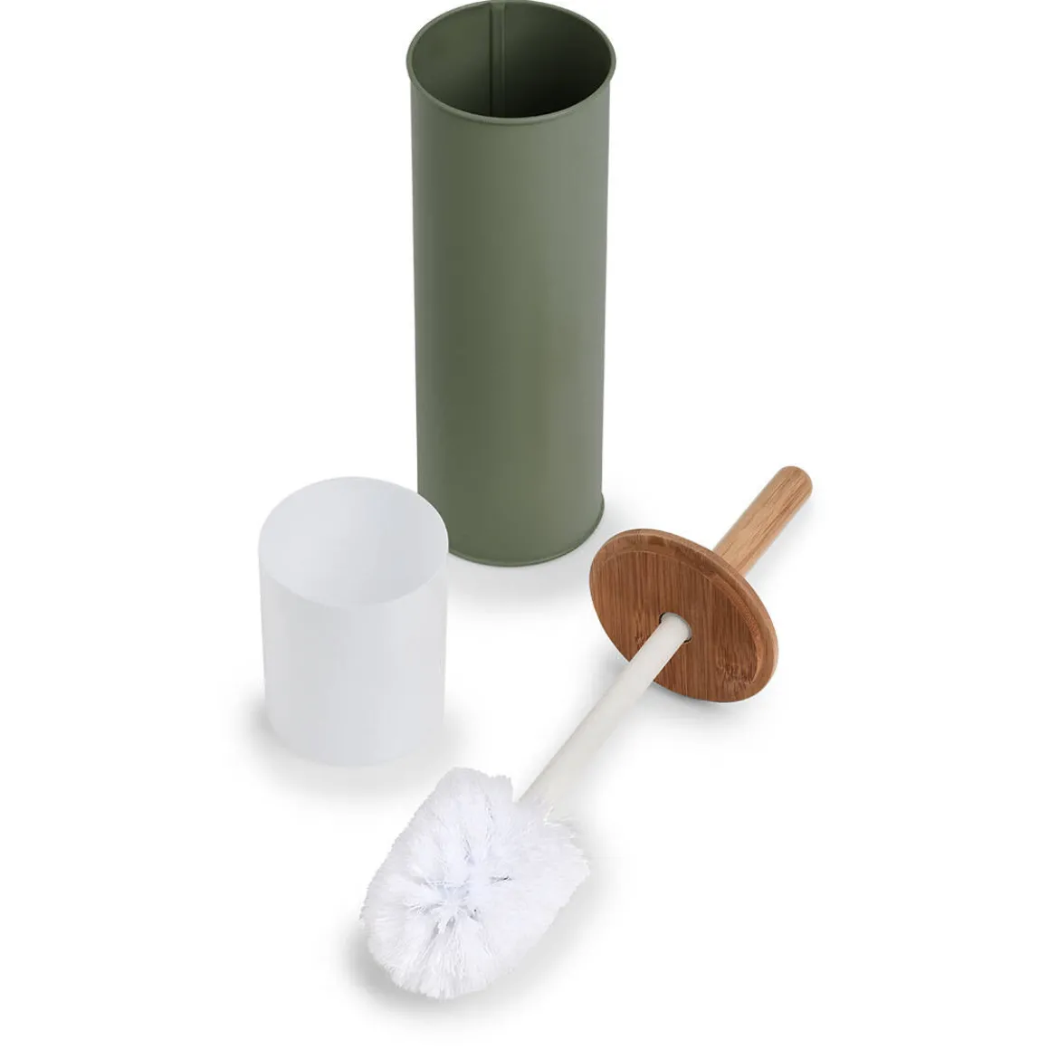 Szczotka WC z metalu i bambusa, Ø 10 cm