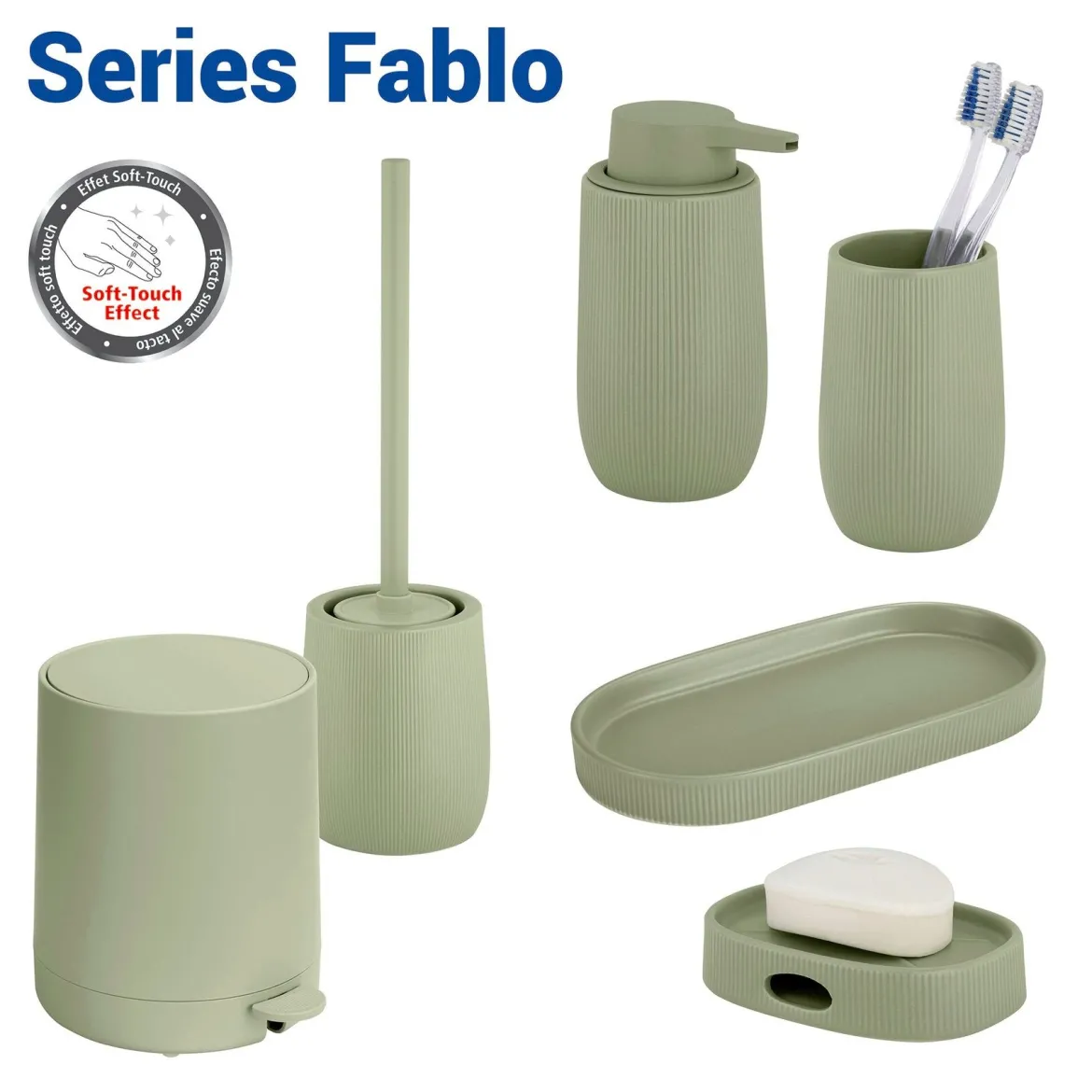 Szczotka WC z pojemnikiem FABLO, 12 x 39,5 cm, WENKO