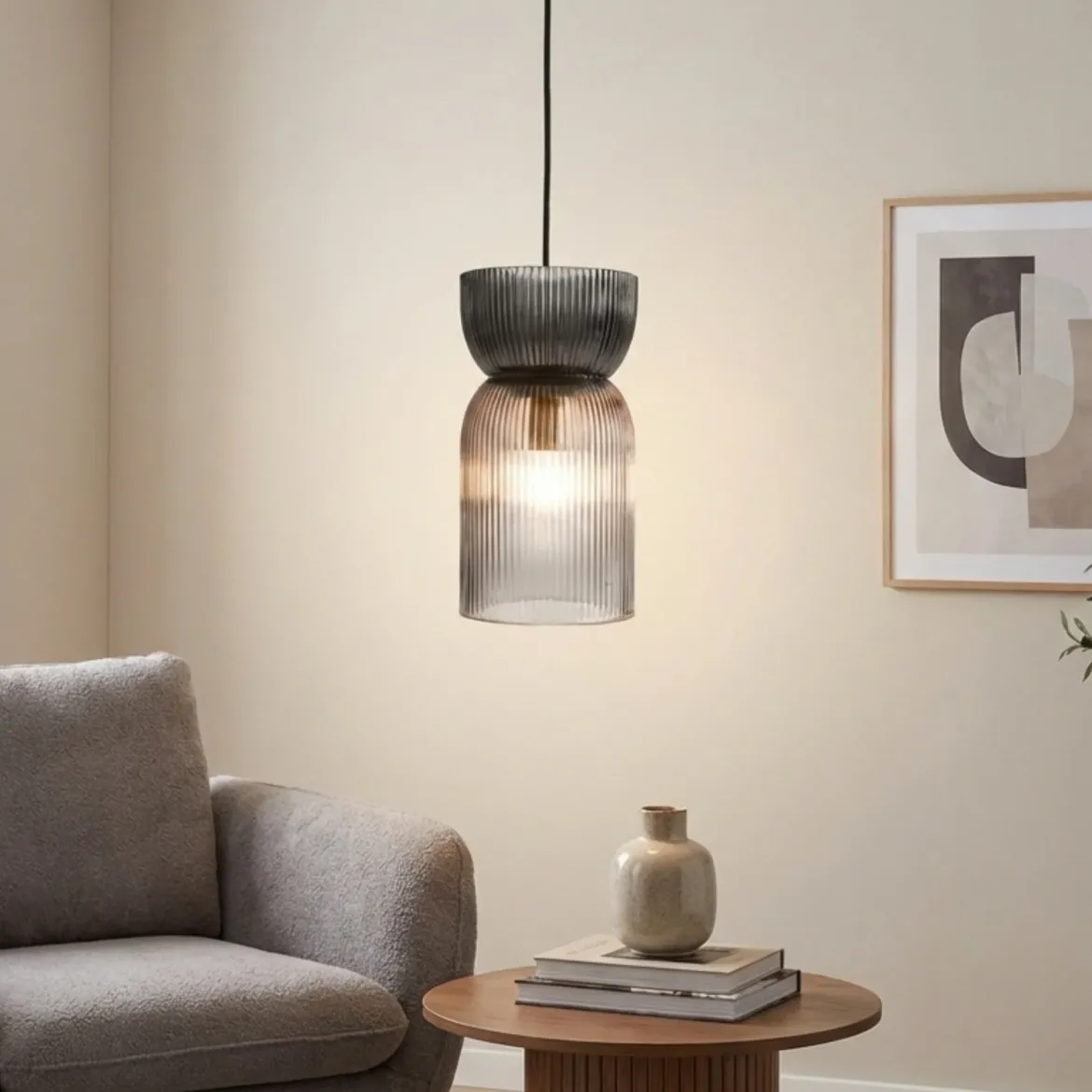 Szklana lampa wisząca GLOA, 26 cm