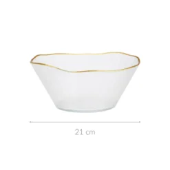 Szklana miska ze złotą obwódką DATURA, 21 cm