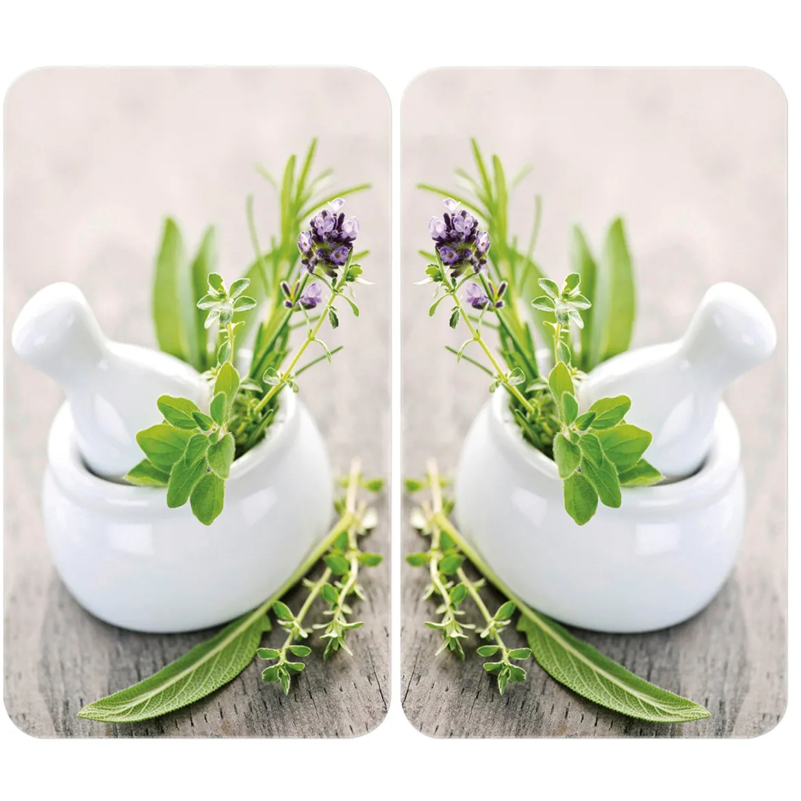 Szklane płyty ochronne HERB GARDEN na kuchenkę – 2 sztuki, WENKO