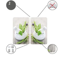 Szklane płyty ochronne HERB GARDEN na kuchenkę – 2 sztuki, WENKO