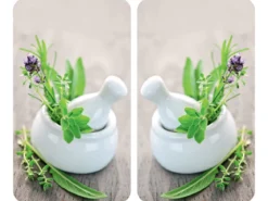 Szklane płyty ochronne HERB GARDEN na kuchenkę – 2 sztuki, WENKO