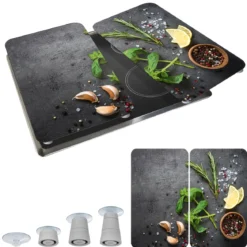Szklane płyty ochronne HERBS na kuchenkę - 2 sztuki, WENKO