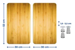 Szklane płyty ochronne WOODEN LOOK na kuchenkę – 2 sztuki, WENKO