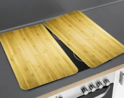 Szklane płyty ochronne WOODEN LOOK na kuchenkę – 2 sztuki, WENKO