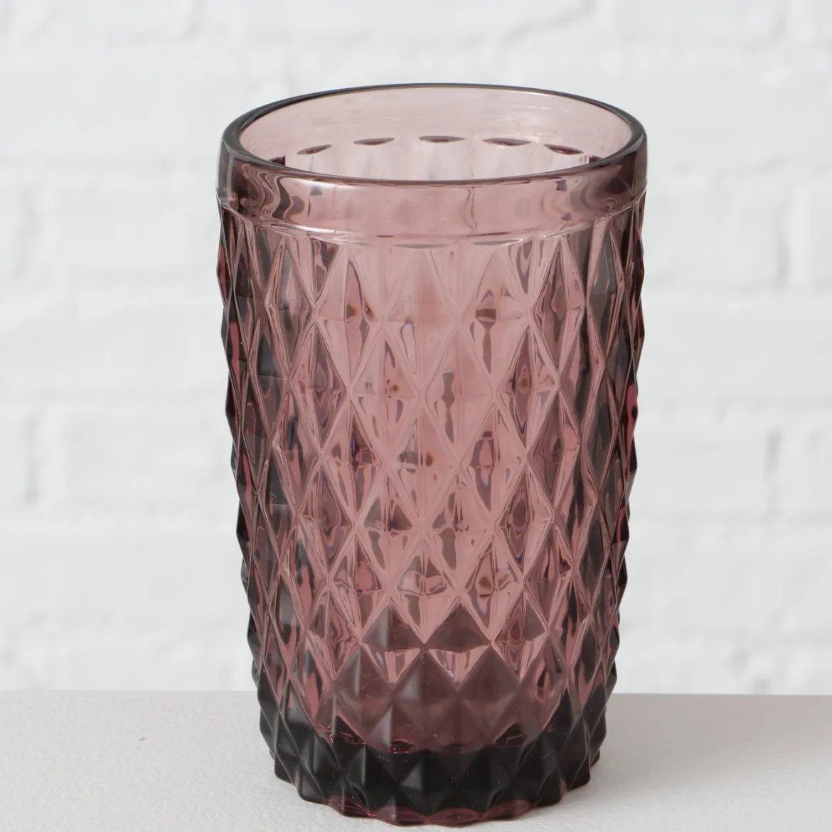 Szklanka z różowego szkła, AURORA, 300 ml