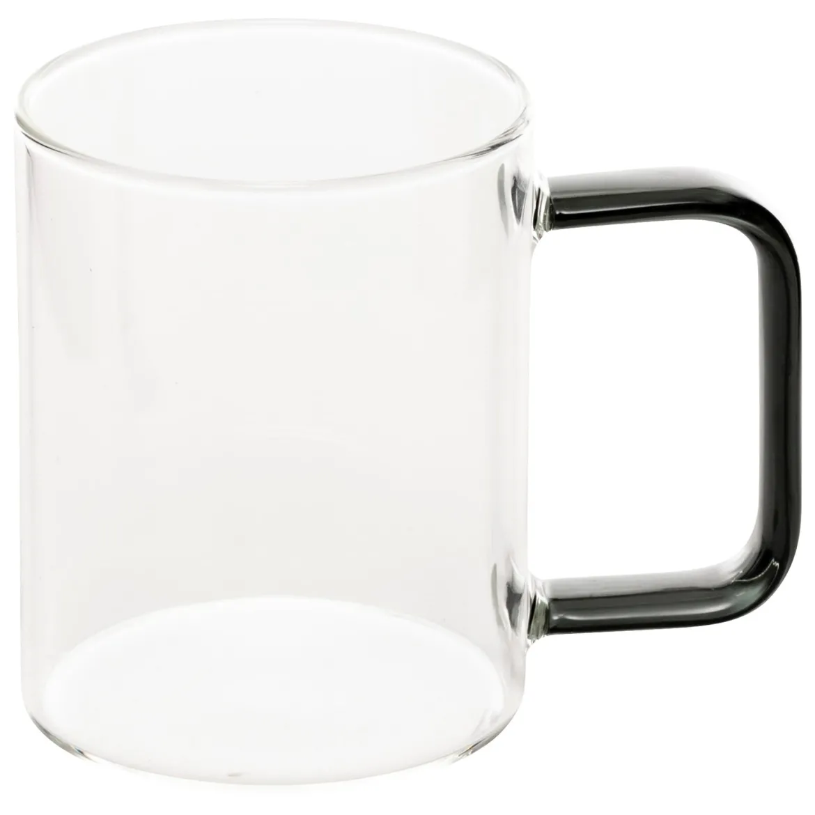 Szklany kubek z barwionym uszkiem, 200 ml