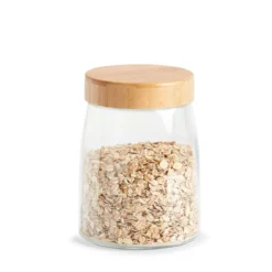 Szklany słoik ze szczelną pokrywką z bambusa, 1300 ml