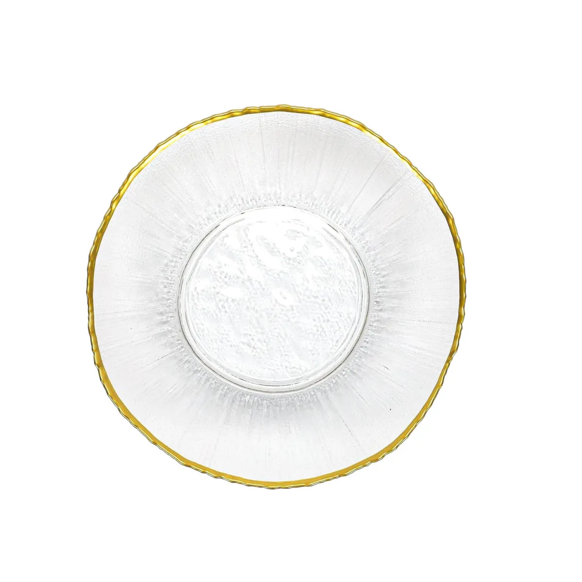 Szklany talerz głeboki ze złotą obwódką DATURA, 20 cm