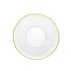 Szklany talerz płaski ze złotą obwódką DATURA, 28 cm