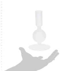 Szklany świecznik na nóżce, 14 cm