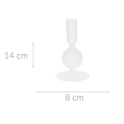 Szklany świecznik na nóżce, 14 cm