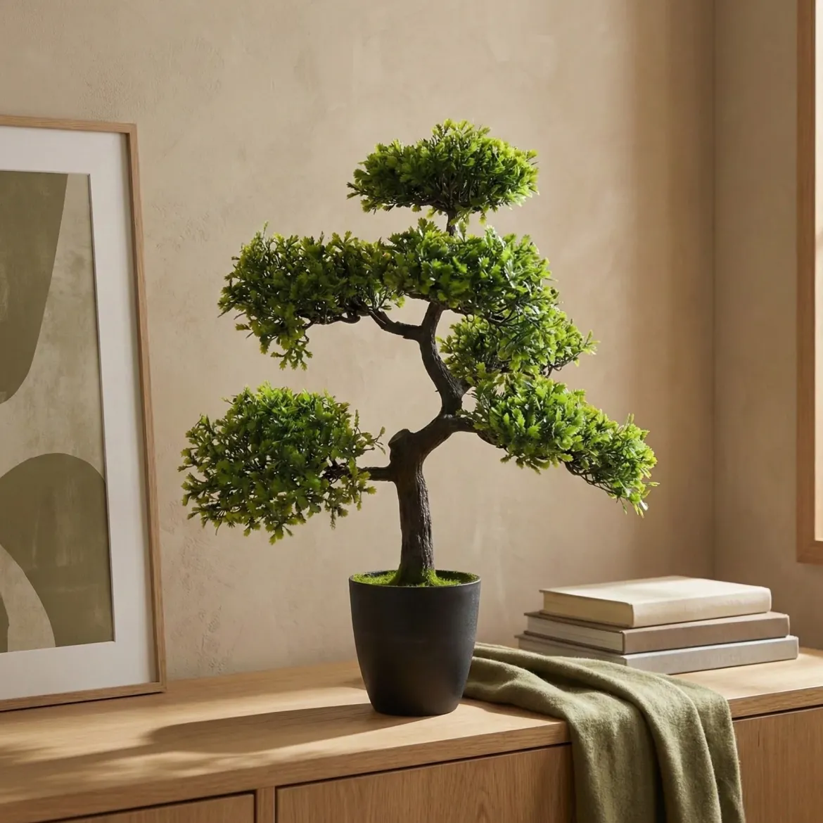Sztuczne drzewko Bonsai w doniczce, 32 x 32 x 50 cm