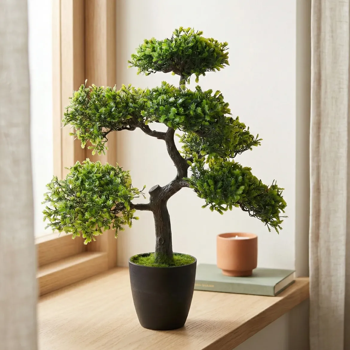 Sztuczne drzewko Bonsai w doniczce, 32 x 32 x 50 cm