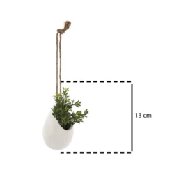 Sztuczne kwiaty w doniczce, wiszące na jutowym sznurku, 13 cm
