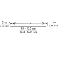 Szyna do garderoby, drążek do ubrań HERKULES 2 sztuki, 75-120cm, WENKO