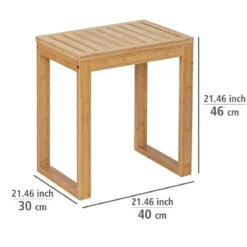 Taboret łazienkowy BAMBUSA, bambusowy, WENKO