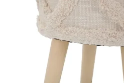 Taboret w stylu boho, drewniane nogi, Ø 32 cm