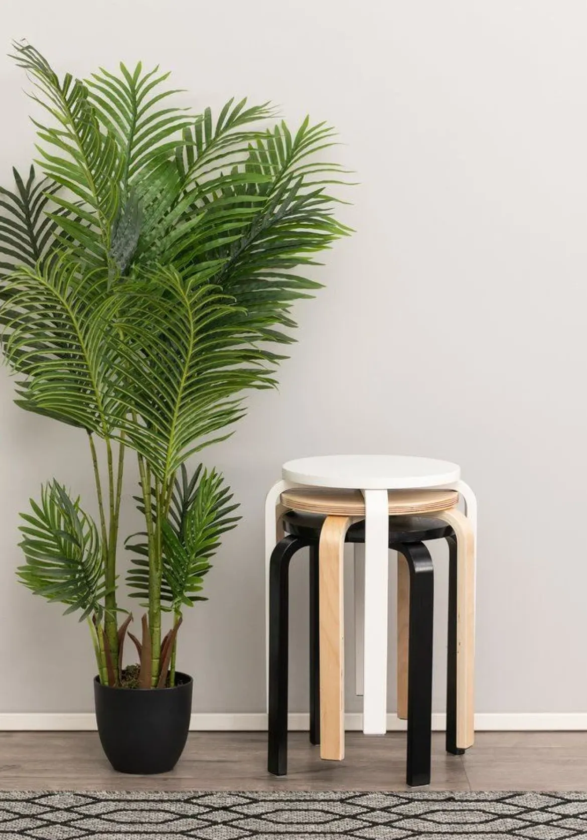 Taboret z drewna brzozy, Ø 39 cm