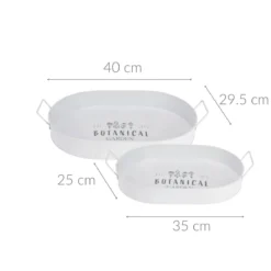 Taca do serwowania BOTANICAL, z szerokimi uchwytami, metalowa, 2 sztuki
