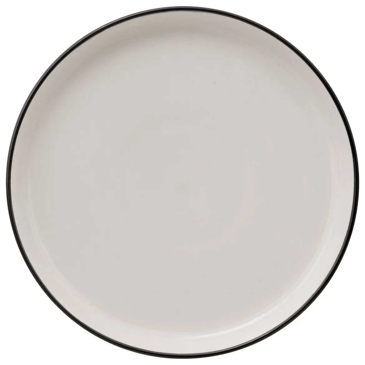 Talerze deserowe porcelanowe ALIX, czarna obwódka, 6 sztuk x Ø 20 cm