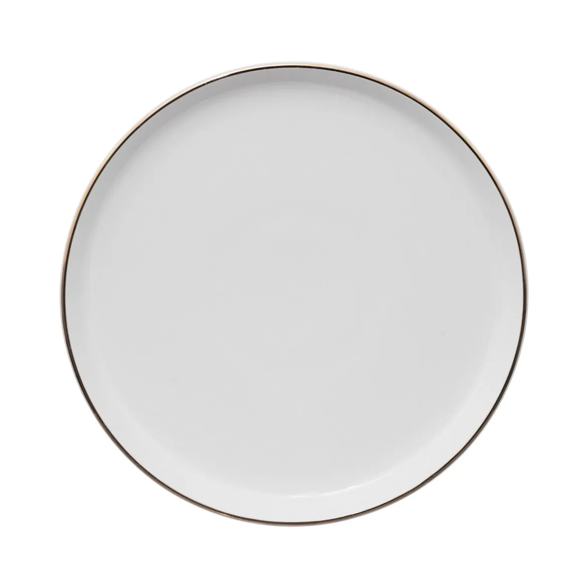 Talerze deserowe porcelanowe SUBLIMA, złota obwódka, 6 sztuk x Ø 20 cm