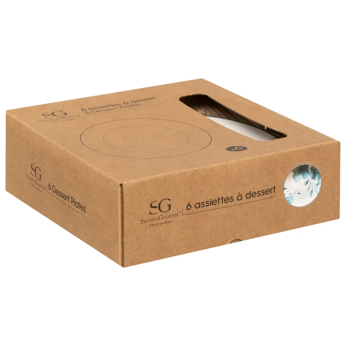 Talerze deserowe porcelanowe LILY, 6 sztuk x Ø 19 cm